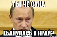 Ты чё сука Ебанулась в край?