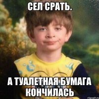 Сел срать. А туалетная бумага кончилась