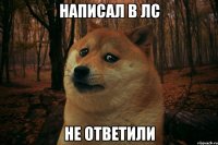 НАПИСАЛ В ЛС НЕ ОТВЕТИЛИ