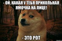 - Ой, какая у тебя прикольная ямочка на лице! - Это рот