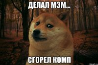 делал мэм... сгорел комп