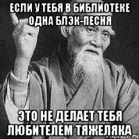 Если у тебя в библиотеке одна блэк-песня это не делает тебя любителем тяжеляка