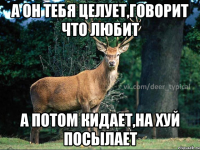 А он тебя целует,говорит что любит а потом кидает,на хуй посылает