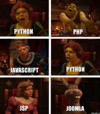 Python JavaScript JSP PHP Python Joomla