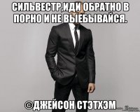 Сильвестр,иди обратно в порно и не выебывайся. ©Джейсон Стэтхэм