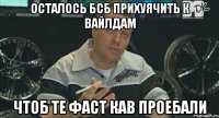 Осталось бсб прихуячить к Вайлдам Чтоб те фаст кав проебали