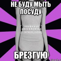 не буду мыть посуду брезгую