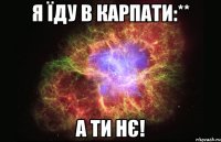 я їду в карпати:** а ти нє!