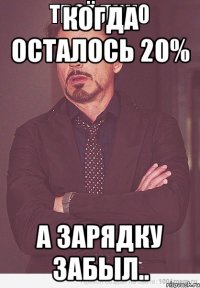 когда осталось 20% а зарядку забыл..