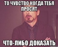 То чувство когда тебя просят Что-либо доказать