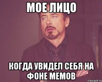 Мое лицо когда увидел себя на фоне мемов