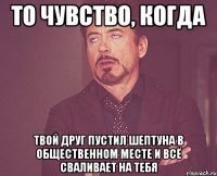 то чувство, когда твой друг пустил шептуна в общественном месте и всё сваливает на тебя