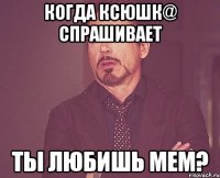 КоГдА Ксюшк@ спрашивает Ты ЛюБиШь Мем?