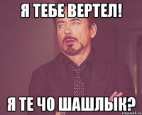 я тебе вертел! Я ТЕ ЧО ШАШЛЫК?