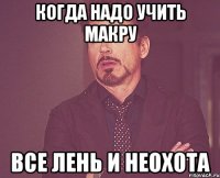 когда надо учить макру все лень и неохота