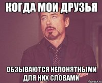 Когда мои друзья Обзываются непонятными для них словами