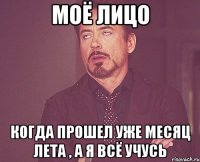 Моё лицо Когда прошел уже месяц Лета , а я всё учусь