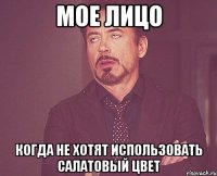 Мое лицо Когда не хотят использовать салатовый цвет