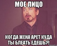 мое лицо когда жена арет куда ты блеать едешь?!