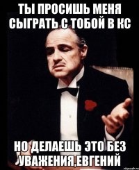 Ты просишь меня сыграть с тобой в кс Но делаешь это без уважения,Евгений