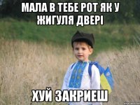 мала в тебе рот як у Жигуля дверi хуй закриеш