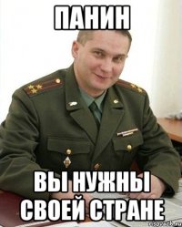 панин вы нужны своей стране