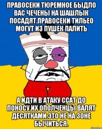 Правосеки тюремное быдло вас чечены на шашлык посадят.правосеки тильео могут из пушек палить А идти в атаку ссат до поносу.их ополченцы валят десятками.это не на зоне бычиться.