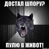 Достал шпору? ПУЛЮ В ЖИВОТ!