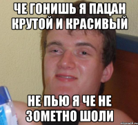 Че гонишь я пацан крутой и красивый Не пью я че не зометно шоли