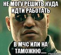 не могу решить,куда идти работать в МЧС или на таможню.....