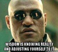  wisdom is knowing reality and adjusting yourself to it