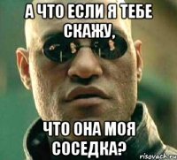 А что если я тебе скажу, что она моя соседка?