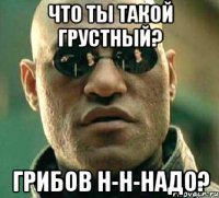 Что ты такой грустный? Грибов н-н-надо?