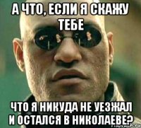 А что, если я скажу тебе Что я никуда не уезжал и остался в Николаеве?