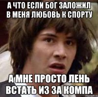 А что если бог заложил в меня любовь к спорту А мне просто лень встать из за компа