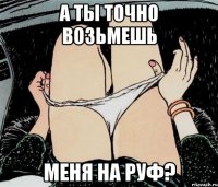 а ты точно возьмешь меня на руф?