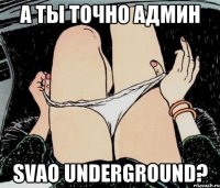 а ты точно админ SVAO UNDERGROUND?