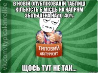 В новій опублікованій таблиці кількість б.місць на напрям збільшена на 10-40% Щось тут не так...