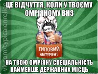 це відчуття, коли у твоєму омріяному ВНЗ на твою омріяну спеціальність найменше державних місць