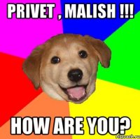 Privet , Malish !!! How are you?