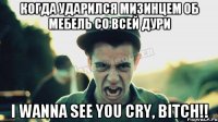 Когда ударился мизинцем об мебель со всей дури I wanna see you cry, bitch!!