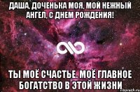 Даша, доченька моя, мой нежный ангел, с Днем Рождения! Ты моё счастье. Моё главное богатство в этой жизни