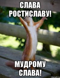 СЛАВА РОСТИСЛАВУ! МУДРОМУ СЛАВА!