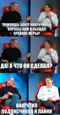 помнишь хакер накручивал опросы нам и обещал крайние меры? да! а что он сделал? накрутил подписчиков и лайки