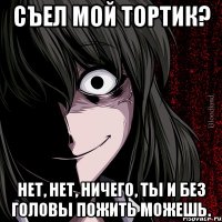 Съел мой тортик? Нет, нет, ничего, ты и без головы пожить можешь.