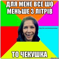 Для мене все шо меньше 3 літрів то чекушка