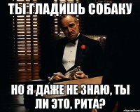 Ты гладишь собаку Но я даже не знаю, ты ли это, Рита?