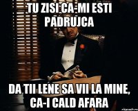 Tu zisi ca-mi esti padrujca Da tii lene sa vii la mine, ca-i cald afara