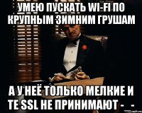 умею пускать wi-fi по крупным зимним грушам а у неё только мелкие и те SSL не принимают -_-