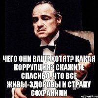 Чего они ваще хотят? Какая коррупция? Скажите спасибо, что все живы-здоровы и страну сохранили